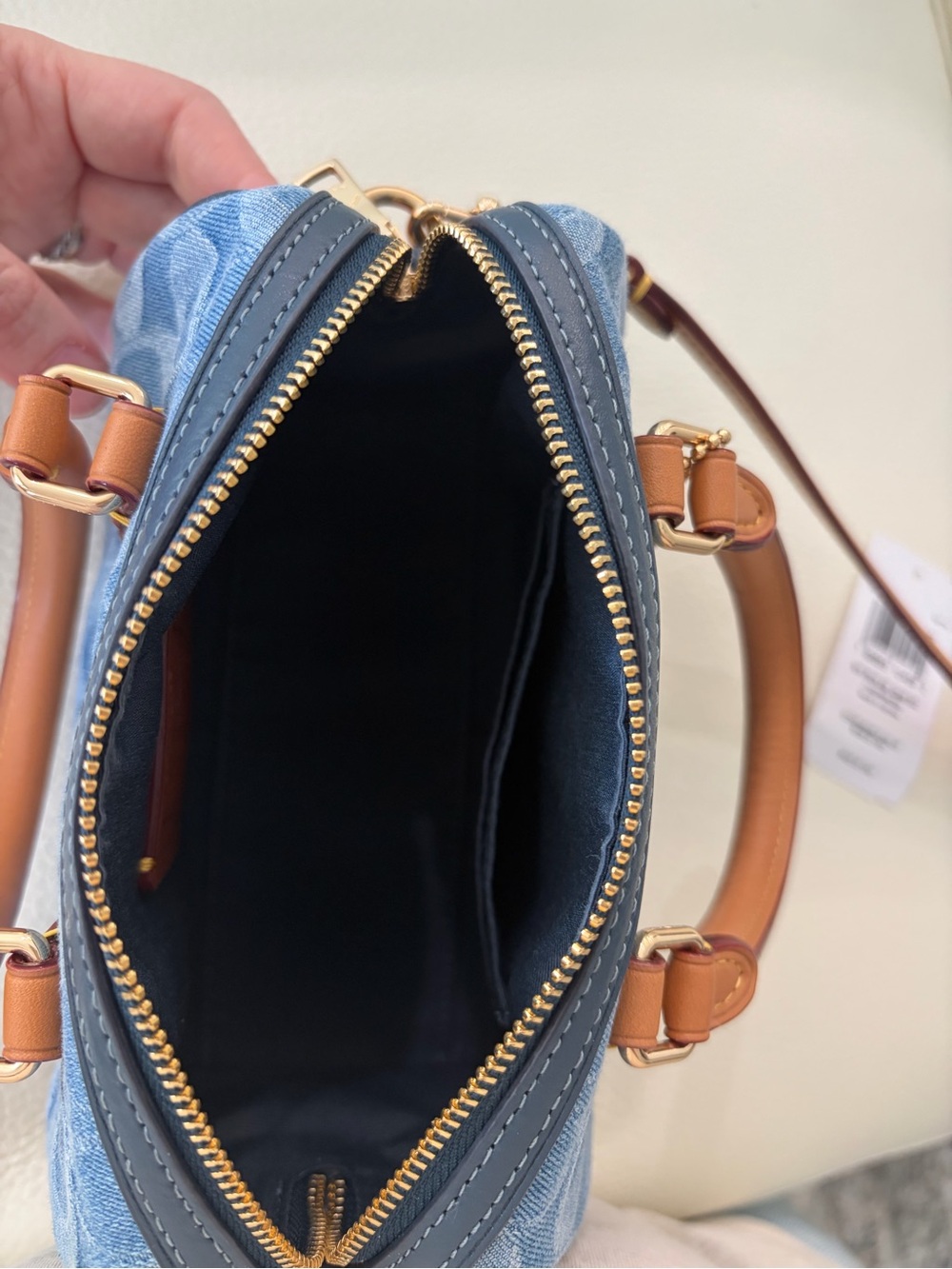 Coach Denim Mini Rowan Satchel Signature crossbody bag - Picture 6 of 7